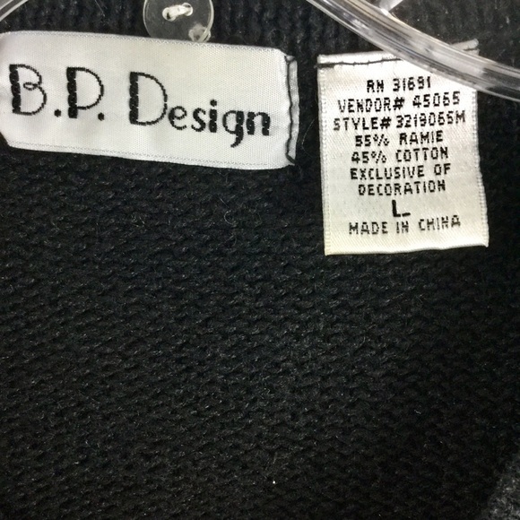 Vintage B.P. Design Beaded Snowy Christmas Snow Globe Zip Front Cardigan Size L - Picture 11 of 11